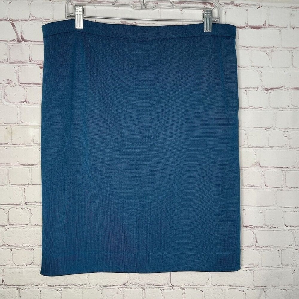 Vintage Montagut Paris‎ Teal/Blue Midi Pencil Skirt Women 2 France